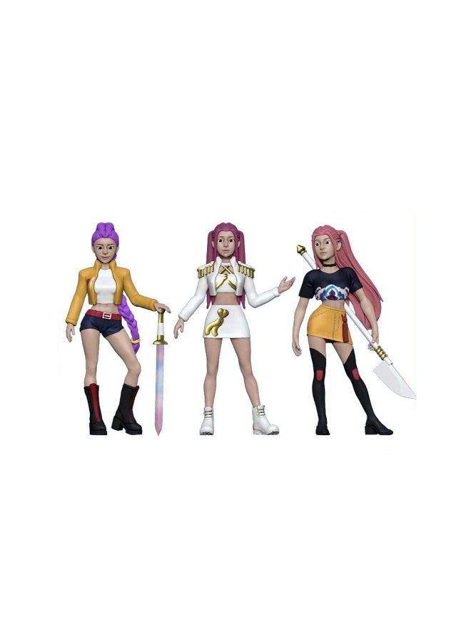KPop Demon Hunters 4 Inch Doll Toy Set – Pack of 6 Action Figures with Stylish Outfits and Accessories for Kids, Collectors and Pretend Play Fun - Image 5